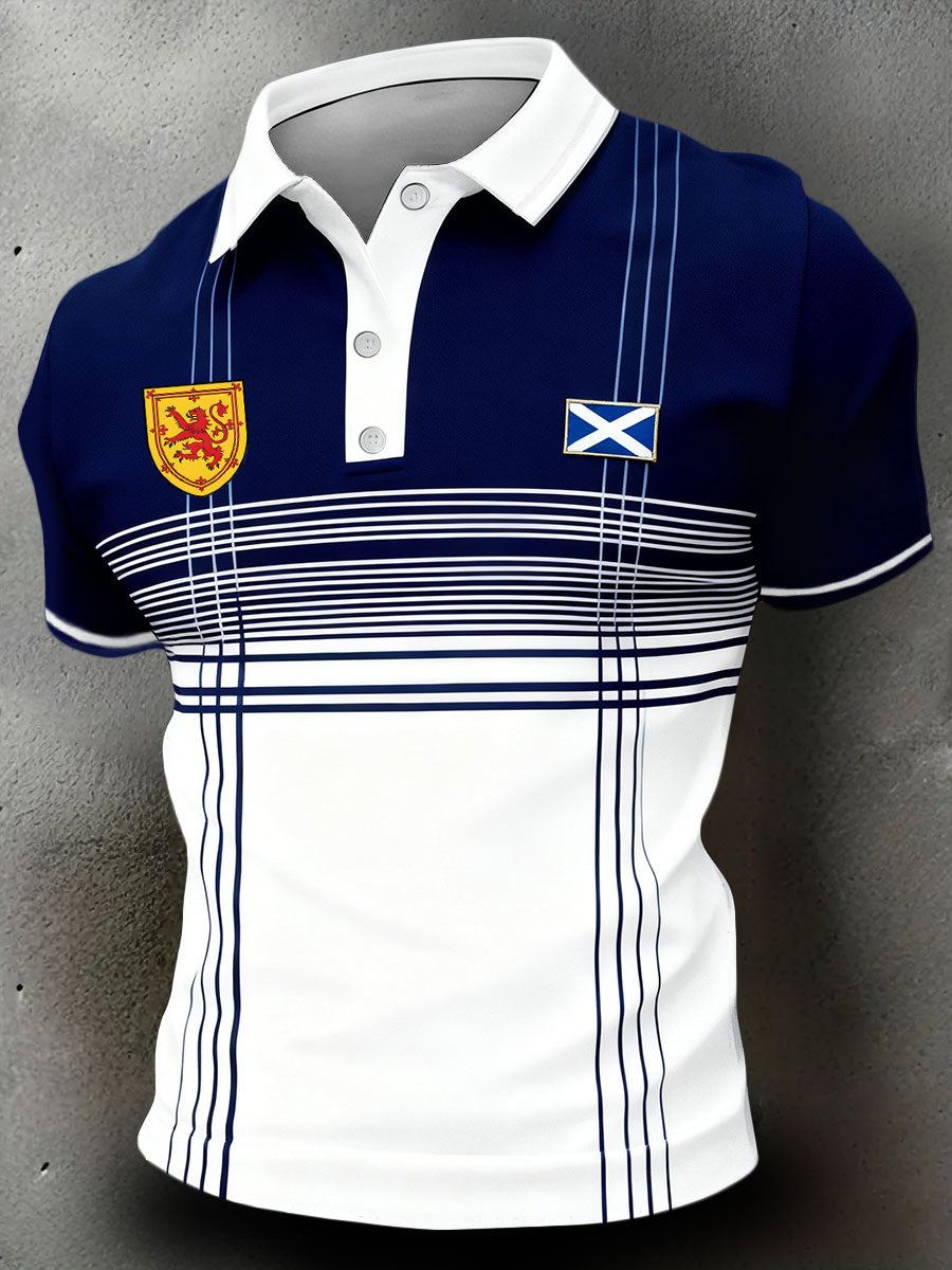 Men's Scotland Football Lover Tartan Army Printed Casual Tops