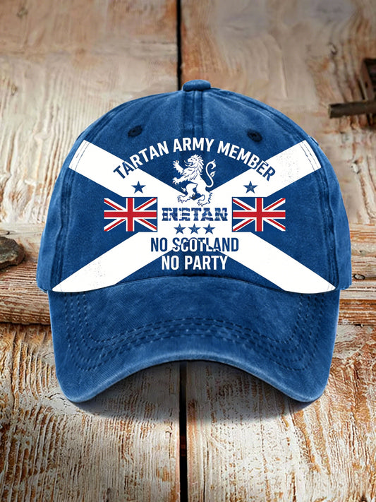 Men's Scotland Football Lover Tartan Army Casual Washed Cap