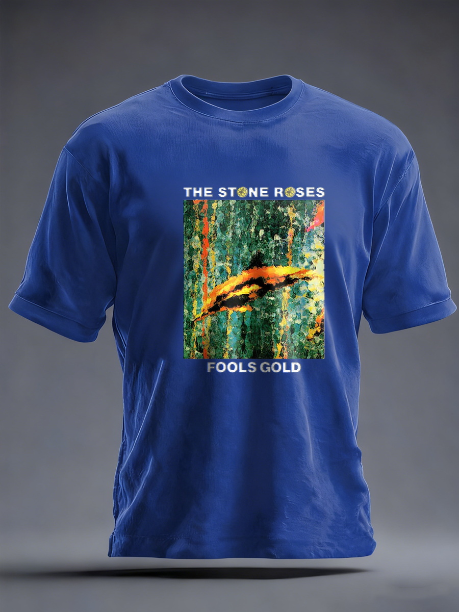 Men's Lemon Roses Music Lover Printed imitation cotton short-sleeved T-shirt