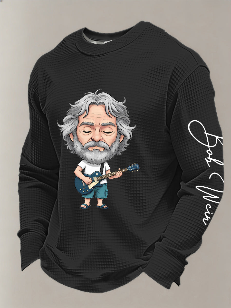 Men's RIP Bob Weir Waffle Crewneck Sweatshirt