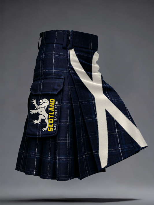 Unisex Scotland Football Lover Tartan Army Printed Kilt Skirt