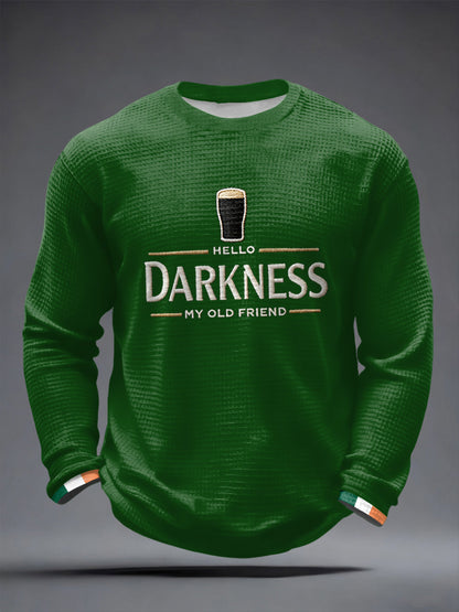 Men's Hello Darkness My Old Friend Waffle Long Sleeve T-Shirt