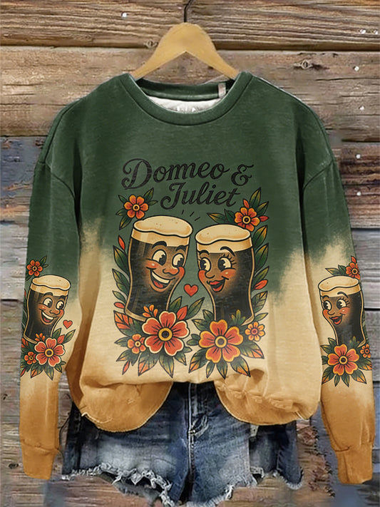 Women's St.Patrick's Day Beer Print Sweatshirt