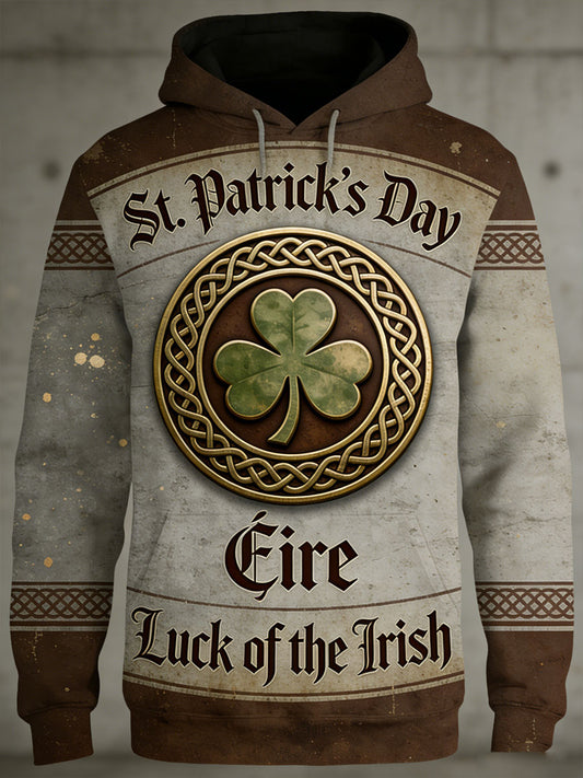 Men's Retro Saint Patrick's Day Print Casual Sweatshirt