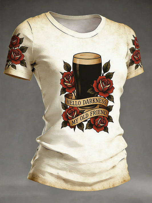 Women's St.Patrick's Day Beer Print short-sleeved T-shirt