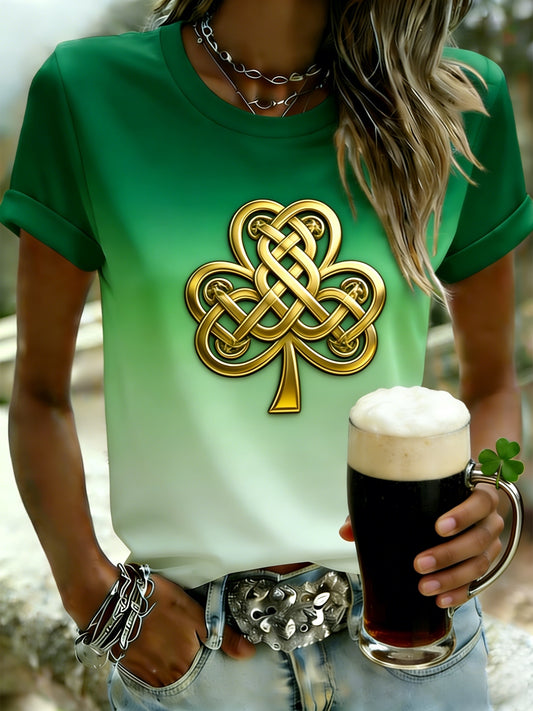 Women's  St. Patrick's Day Print Casual Short-Sleeve T-Shirt