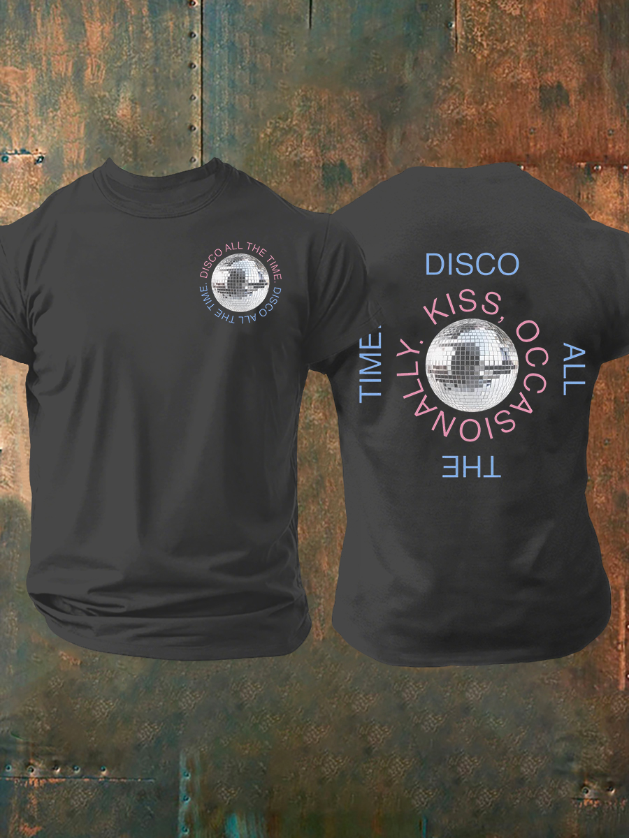 Men's Kiss All the Time Disco Occasionally Short-sleeved T-shirt