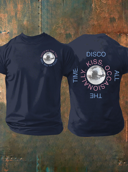Men's Kiss All the Time Disco Occasionally Short-sleeved T-shirt
