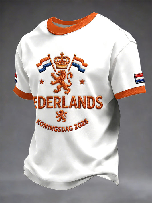 Retro 2026 Koningsdag casual T-shirt