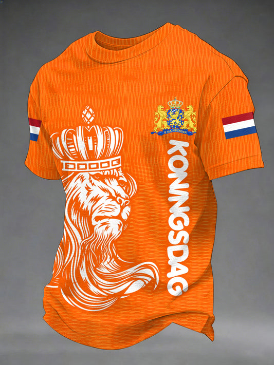 Casual heren koningsdag print