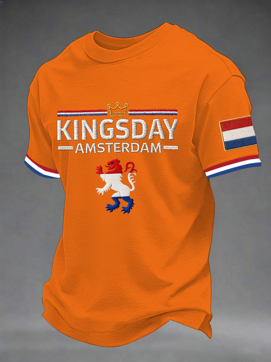 Heren T-shirt met korte mouwen voor Koningsdag