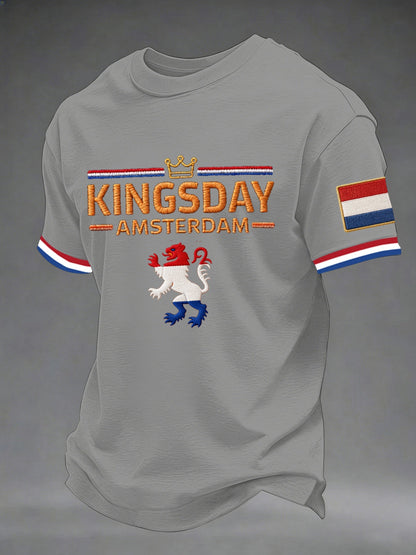 Heren T-shirt met korte mouwen voor Koningsdag