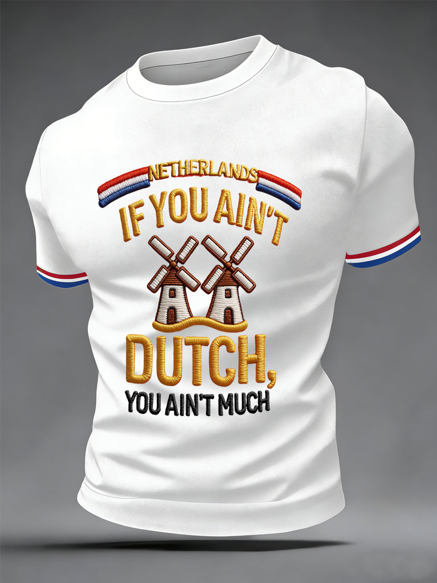 Heren Nederland Trots Print Casual T-shirt