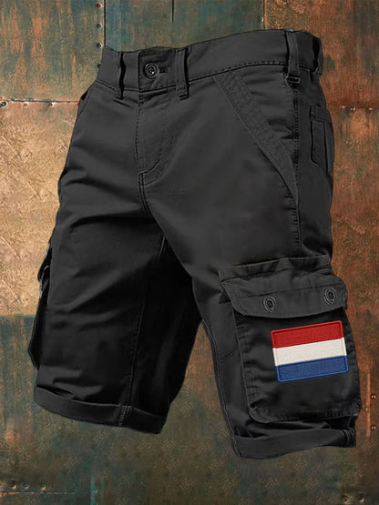 Heren Nederlandse vlag print casual shorts