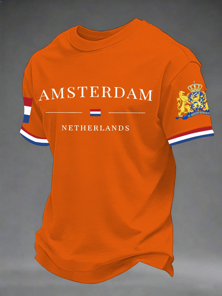 Heren T-shirt met korte mouwen voor Koningsdag