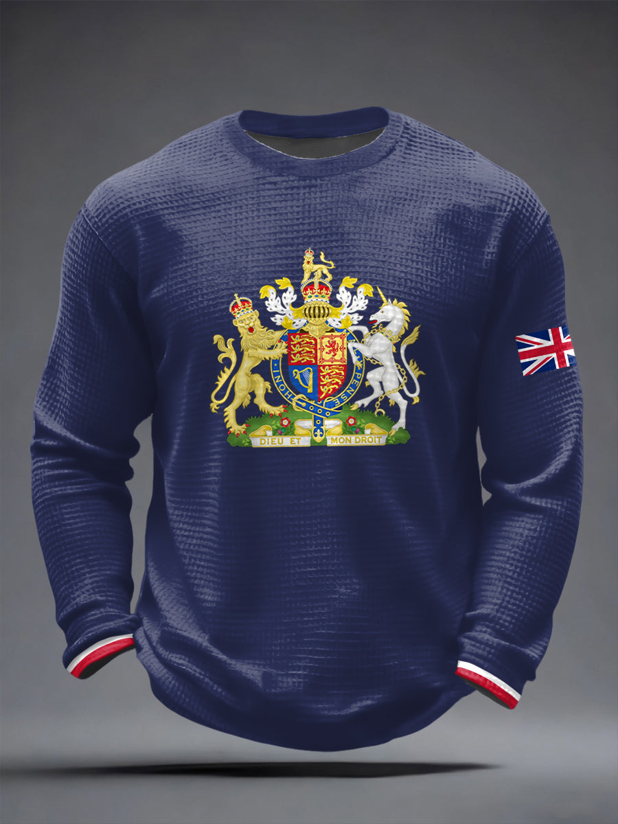 Men's UK Printed Waffle Long Sleeve T-Shirt