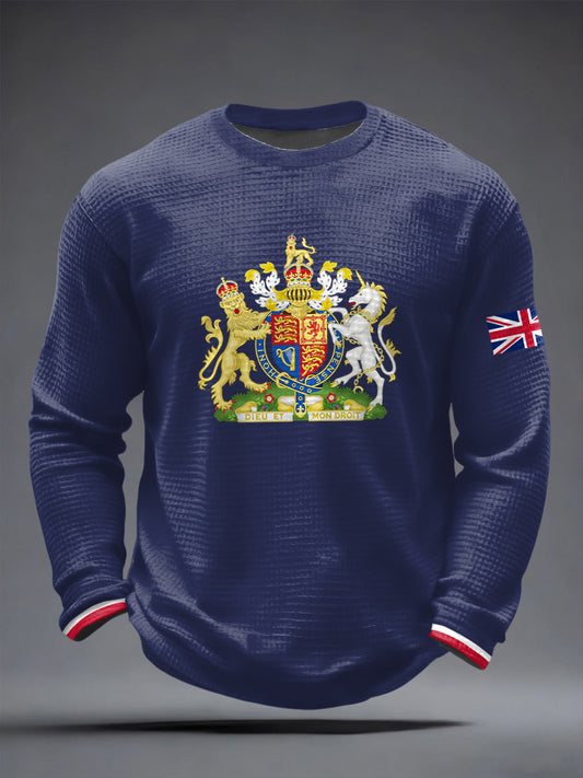 Men's UK Printed Waffle Long Sleeve T-Shirt
