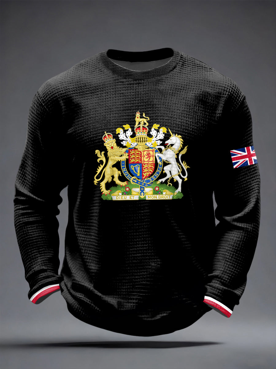 Men's UK Printed Waffle Long Sleeve T-Shirt