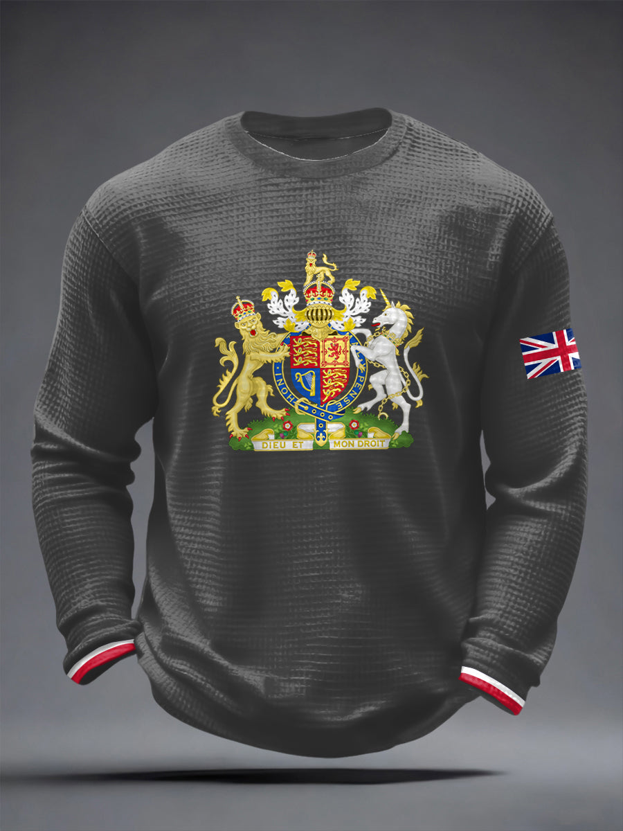 Men's UK Printed Waffle Long Sleeve T-Shirt