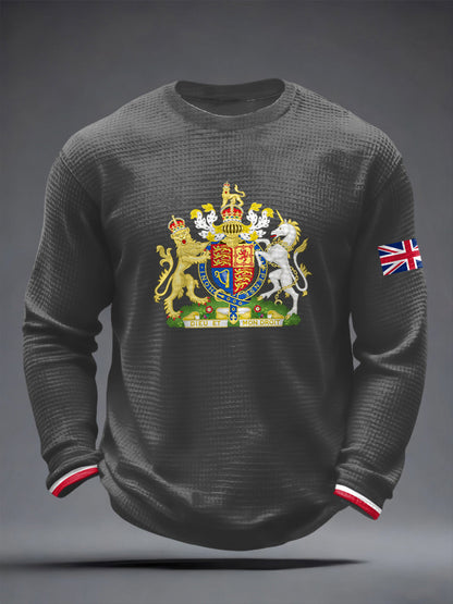 Men's UK Printed Waffle Long Sleeve T-Shirt