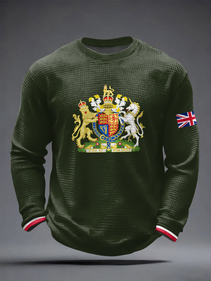 Men's UK Printed Waffle Long Sleeve T-Shirt