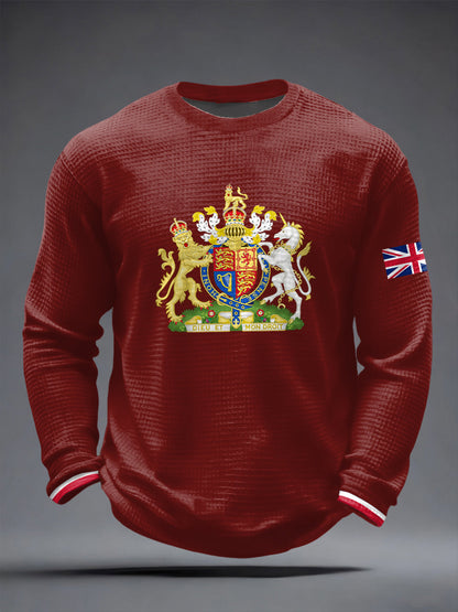 Men's UK Printed Waffle Long Sleeve T-Shirt
