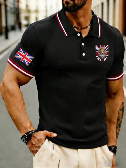 Men's Vintage England Flag Lion Casual Shirt