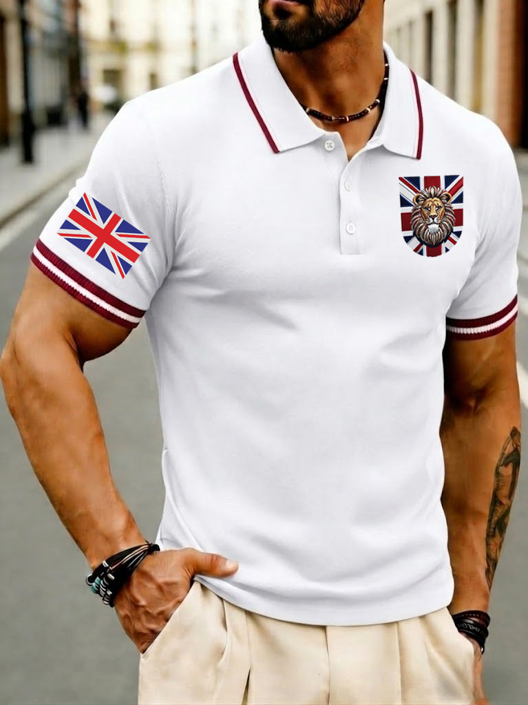Men's Vintage England Flag Lion Casual Shirt