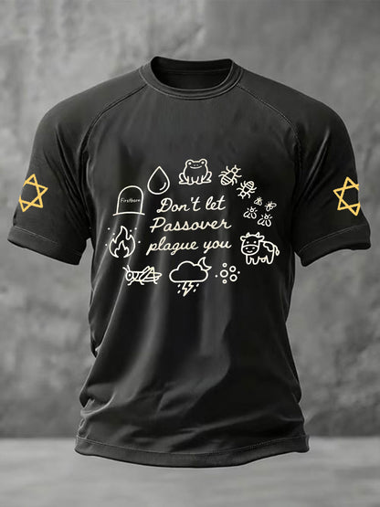 Men's Funny Passover Plagues Printed Short Sleeve T-shirt