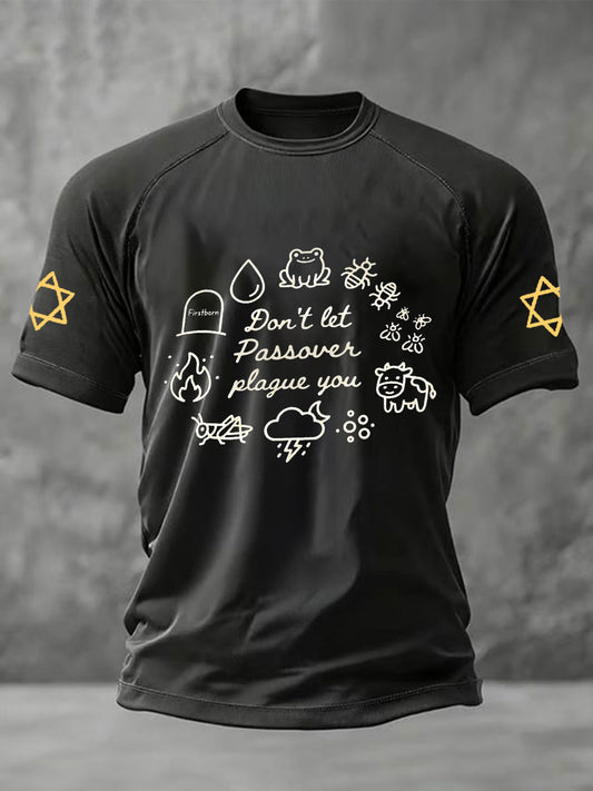 Men's Funny Passover Plagues Printed Short Sleeve T-shirt