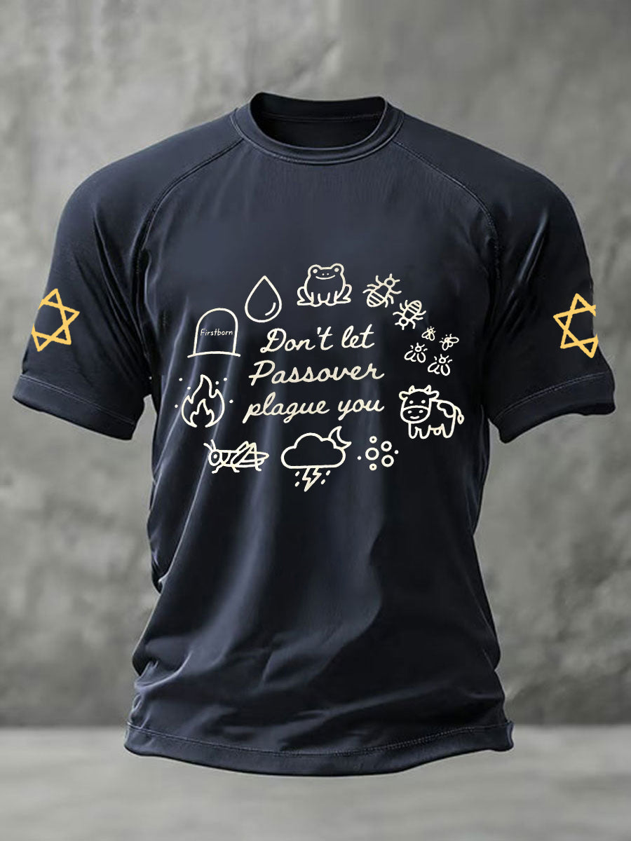 Men's Funny Passover Plagues Printed Short Sleeve T-shirt