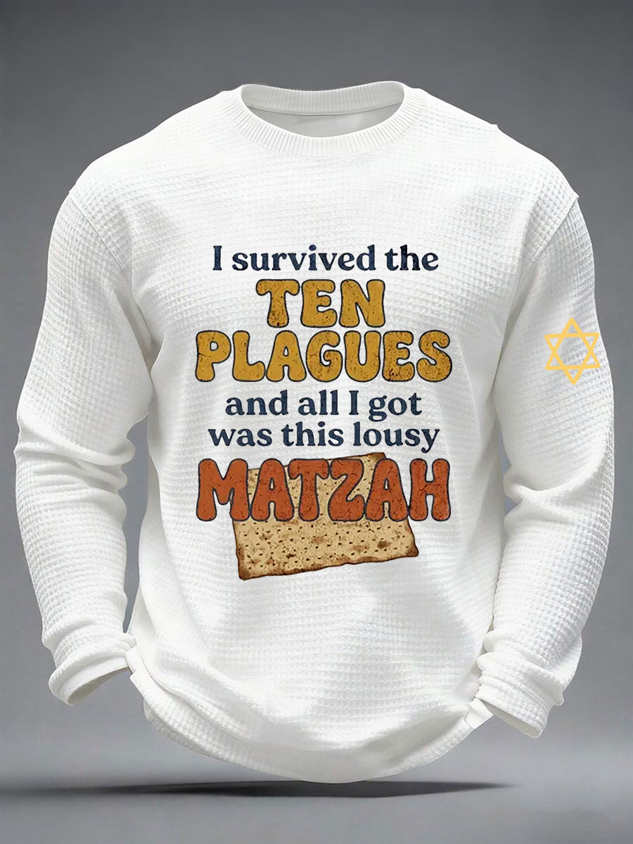 Men's Funny Passover Waffle Long Sleeve T-Shirt