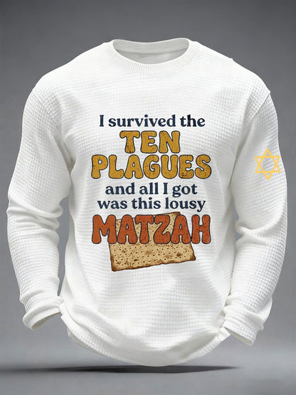 Men's Funny Passover Waffle Long Sleeve T-Shirt