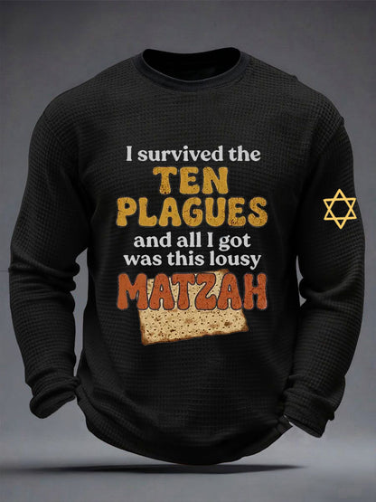 Men's Funny Passover Waffle Long Sleeve T-Shirt