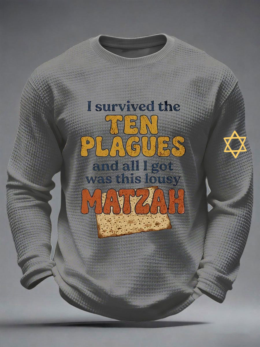Men's Funny Passover Waffle Long Sleeve T-Shirt