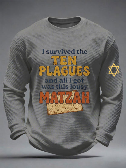 Men's Funny Passover Waffle Long Sleeve T-Shirt