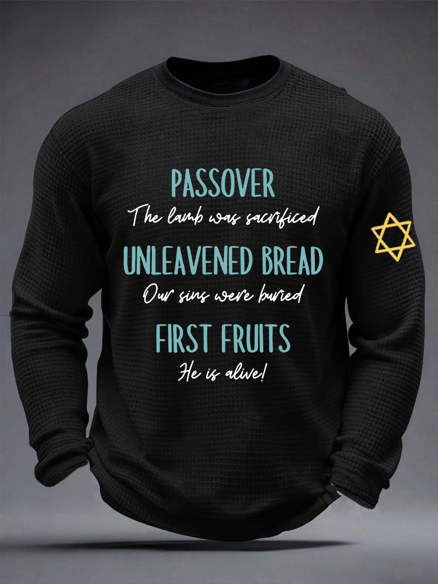 Men's Funny Passover  Waffle Long Sleeve T-Shirt