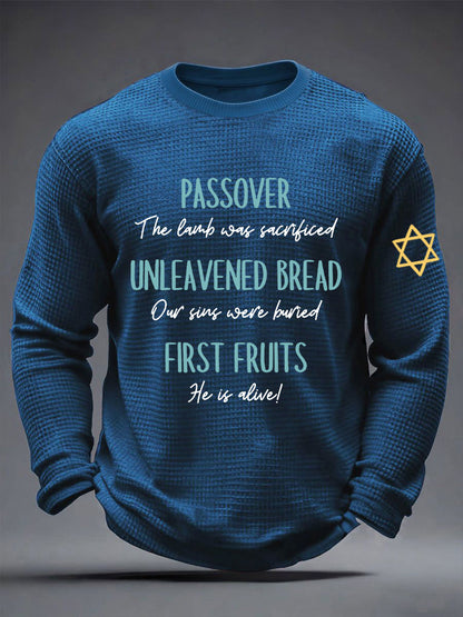 Men's Funny Passover  Waffle Long Sleeve T-Shirt
