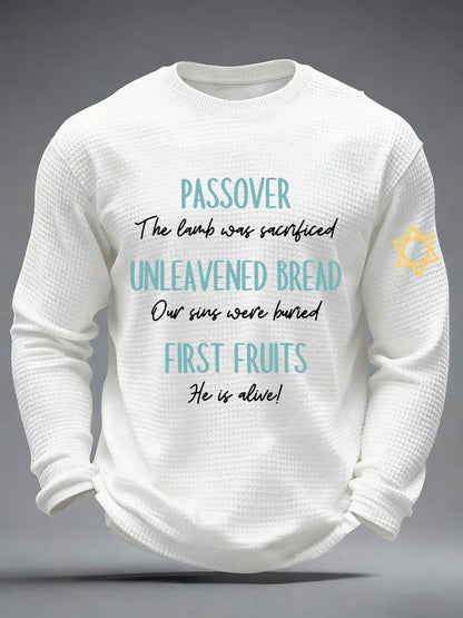 Men's Funny Passover  Waffle Long Sleeve T-Shirt