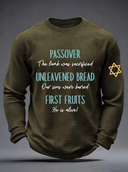 Men's Funny Passover  Waffle Long Sleeve T-Shirt