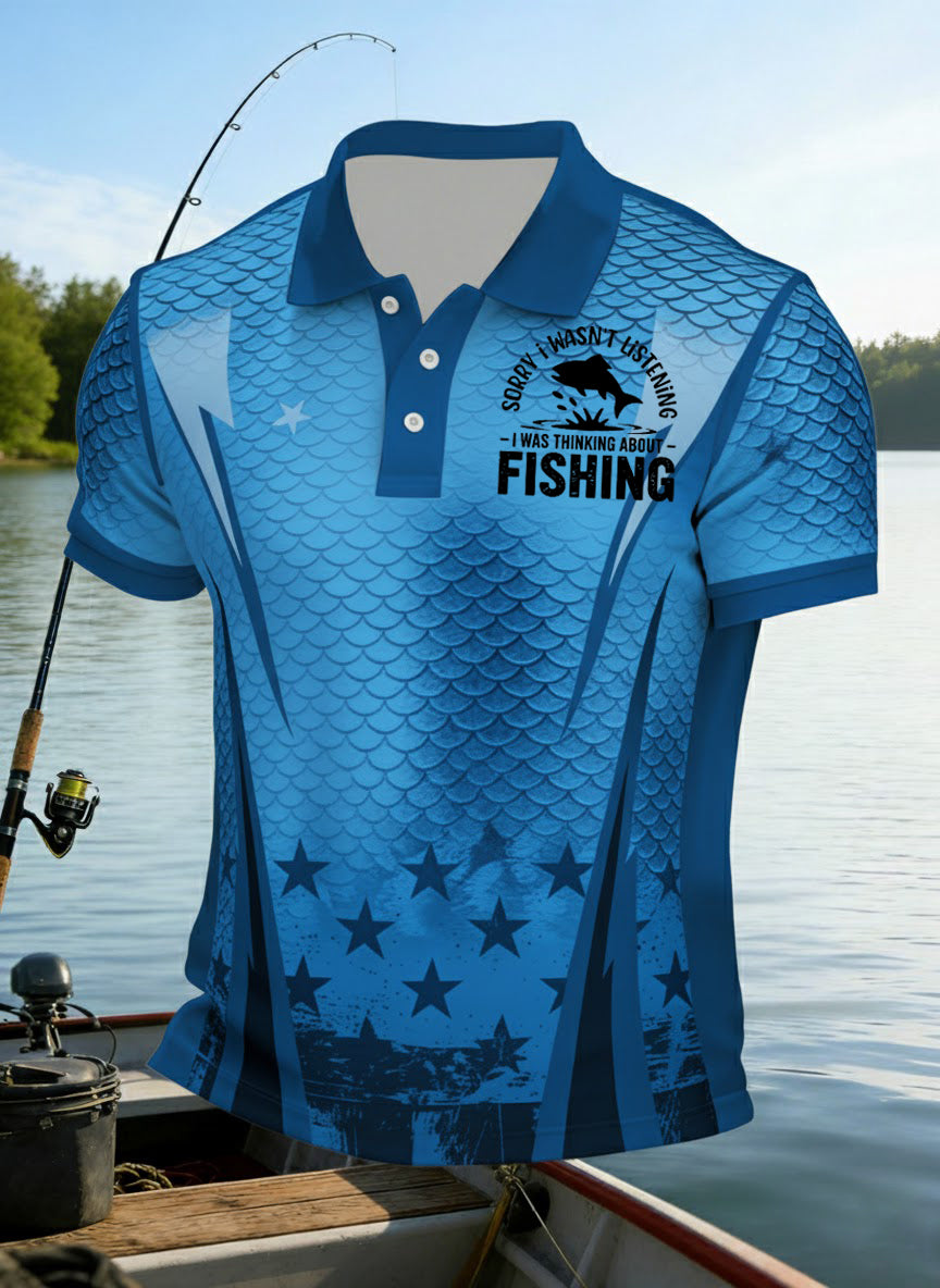 Men's I Was Thing About Fishing Printed Shirt