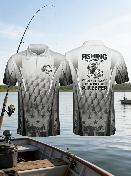 Men's Fishing Is Like Dating Printed Shirt