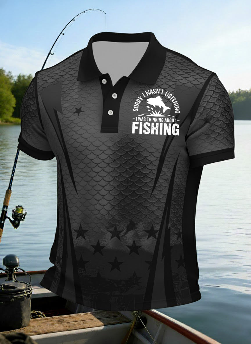 Men's I Was Thing About Fishing Printed Shirt