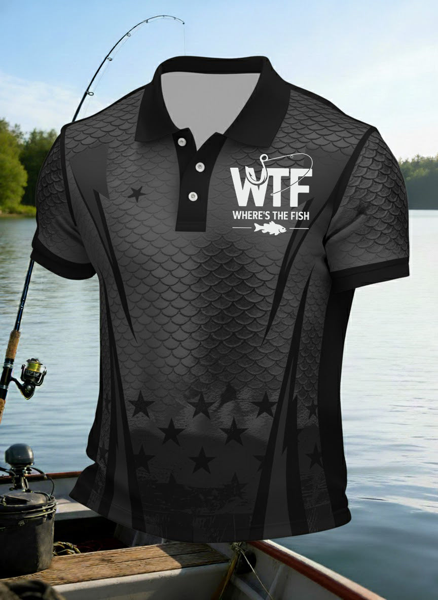 Men's WTF Where's The Fish Printed Shirt