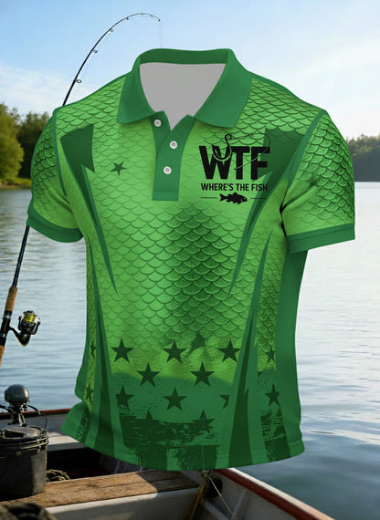 Men's WTF Where's The Fish Printed Shirt