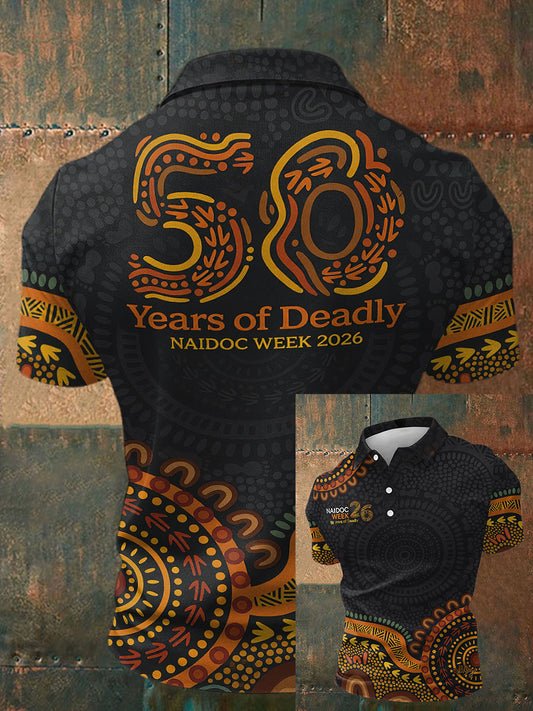 Men's AU Aboriginal Culture Art NAIDOC Week Printed Casual Tops