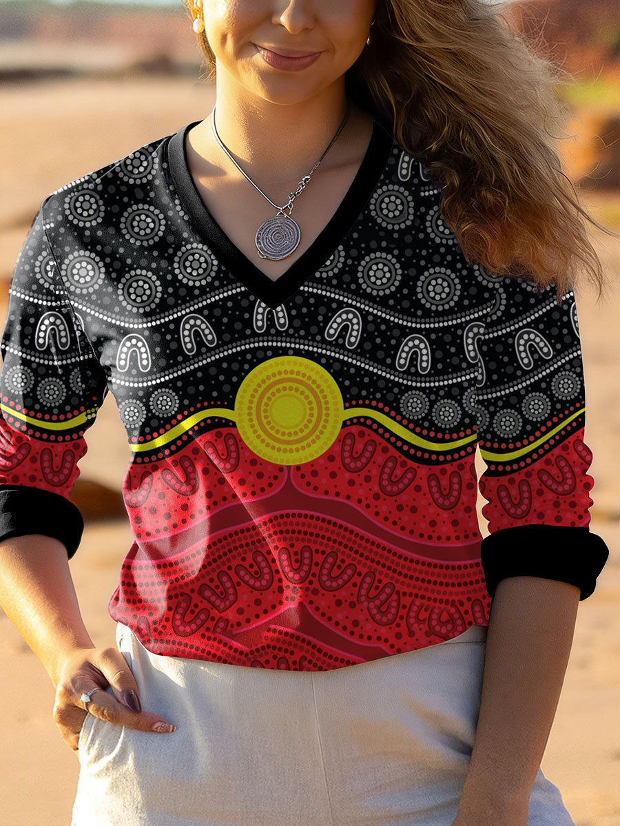 Women's AU Aboriginal Art Printed Tops