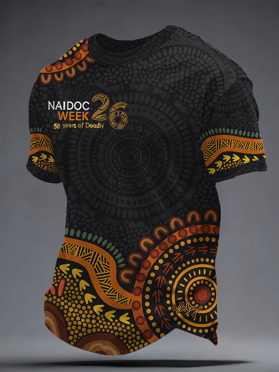 Men's AU Aboriginal Culture Art NAIDOC Week Printed T-shirt