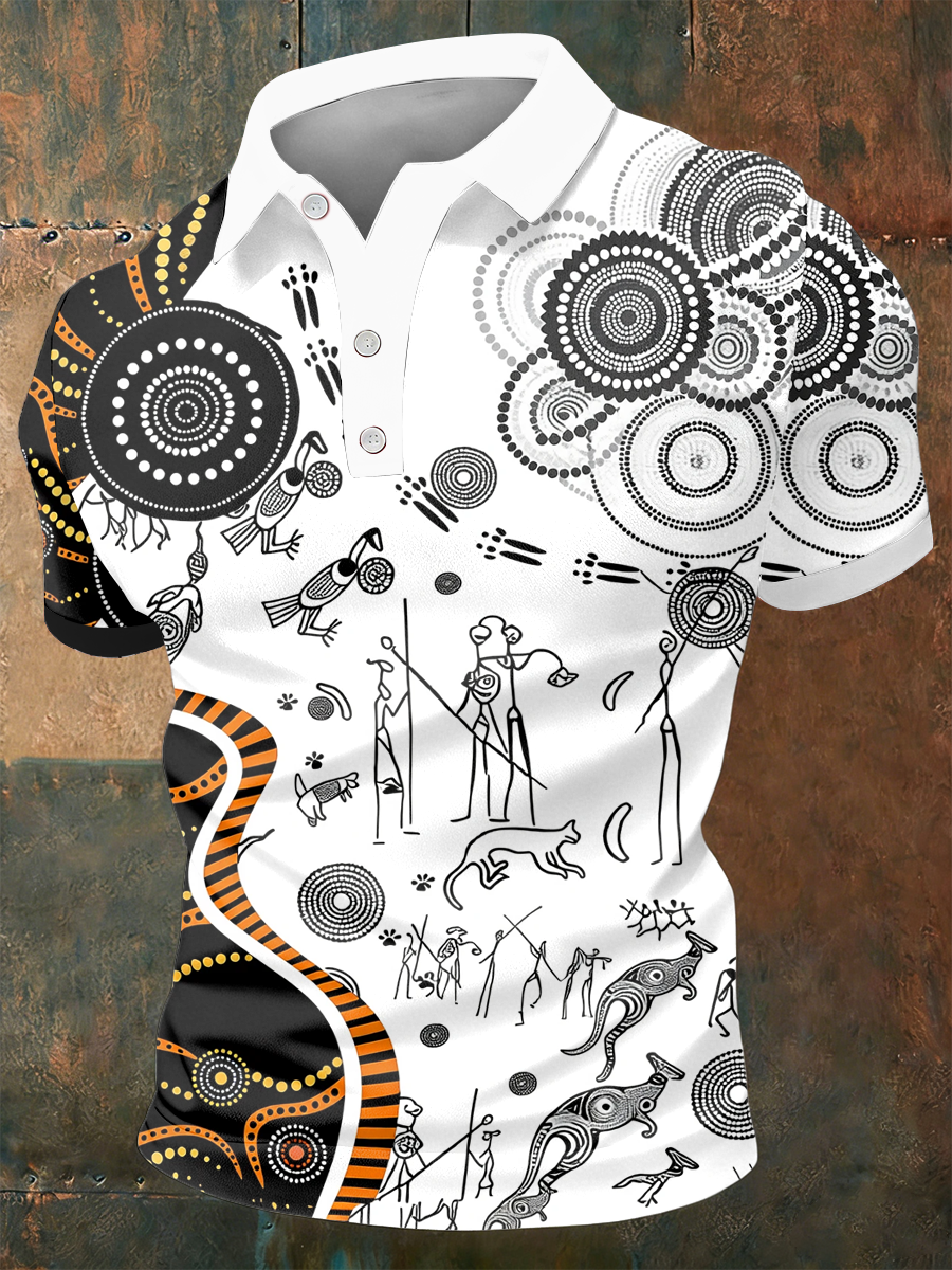 Men's  AU Aboriginal Culture Printed polo shirt