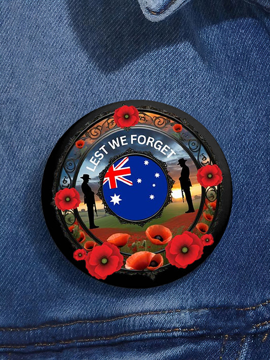 Australia Anzac Day Lest We Forget  Pin Buttons